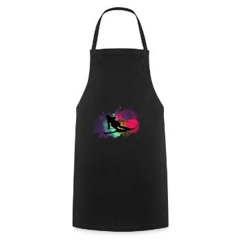 Funny ski skier mountains skiing saying gift - Cooking Apron - black - Front - AI Model Male 185 dark (185cm)