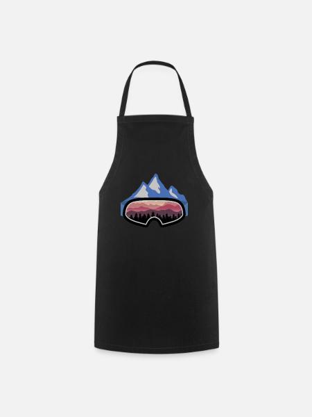 Ski snowboard apres ski saying vintage gift - Cooking Apron - black