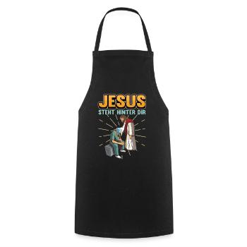 Jesus Krankenschwester Arzt Pflegekraft Geschenk - Kochschürze - Schwarz - Vorne - AI Model Male 185 dark (185cm)