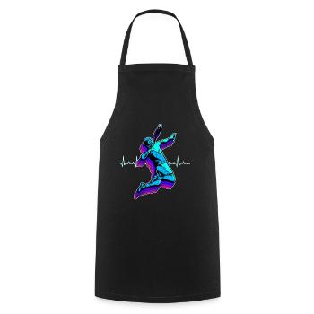 Badminton Shuttlecock Racket Sport Hobby Gift - Cooking Apron - black - Front - AI Model Male 185 dark (185cm)