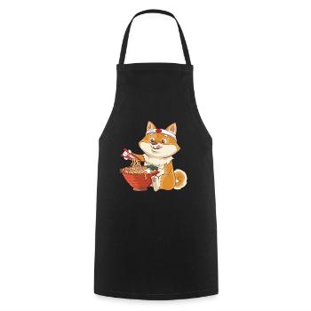 Ramen Shiba Inu Japon chien de soupe de nouilles cadeau - Tablier de cuisine - noir - Devant - AI Model Male 185 dark (185cm)