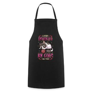 Cat Kitten Funny Sayings Pet Gift - Cooking Apron - black - Front - AI Model Male 185 dark (185cm)