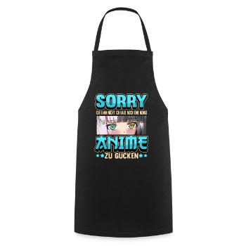 Anime Otaku Weeb Merch Figur Cosplay Manga Lustig - Kochschürze - Schwarz - Vorne - AI Model Male 185 dark (185cm)