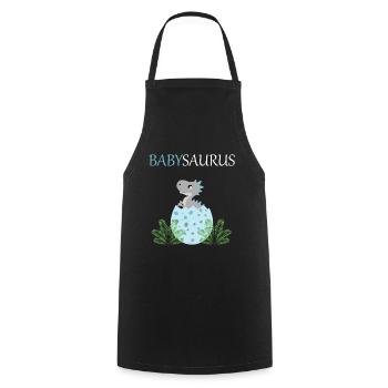 Babysaurus Bub T-Rex Hatched Dinosaur Egg - Cooking Apron - black - Front - AI Model Male 185 dark (185cm)