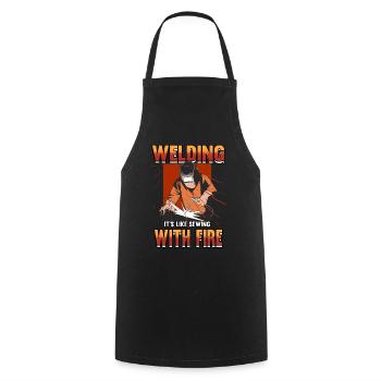 Welder Welder Welding Expert Funny Profession - Cooking Apron - black - Front - AI Model Male 185 dark (185cm)