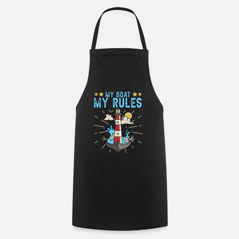 Captain Ship Boat Sailing Harbour Tour Profession - Cooking Apron - black