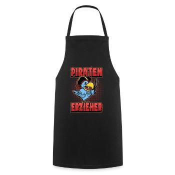 Erzieher Piraten Papagei Lustig Spruch Geschenk - Kochschürze - Schwarz - Vorne - AI Model Male 185 dark (185cm)