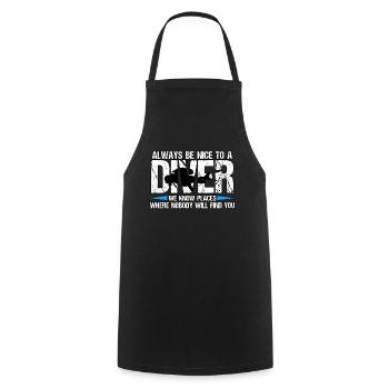 Plongée en apério vacances récif corallien plongeur - Tablier de cuisine - noir - Devant - AI Model Male 185 dark (185cm)