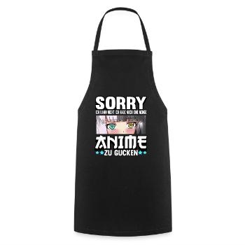 Anime Otaku Weeb Merch Figur Cosplay Manga Lustig - Kochschürze - Schwarz - Vorne - AI Model Male 185 dark (185cm)