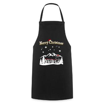Husky Joyeux Noël - Tablier de cuisine - noir - Devant - AI Model Male 185 dark (185cm)