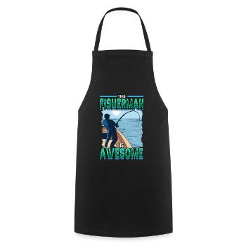 Pêche Ce pêcheur est génial chasse au poisson - Tablier de cuisine - noir - Devant - AI Model Male 185 dark (185cm)
