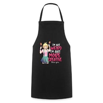Anime Je ne suis pas bizarre Je suis juste plus créatif Otaku - Tablier de cuisine - noir - Devant - AI Model Male 185 dark (185cm)