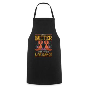 Dancer Life Is Better When You Can Line Dance - Kochschürze - Schwarz - Vorne - AI Model Male 185 dark (185cm)
