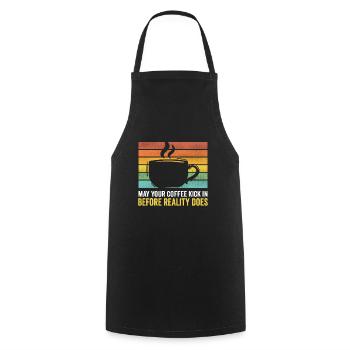 I like coffee gift ideas coffee lovers - Cooking Apron - black - Front - AI Model Male 185 dark (185cm)