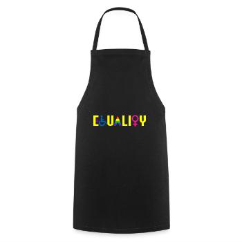 Egalité MOIS DE LA FIERTÉ LGBT Hommes Femmes Gay Bi - Tablier de cuisine - noir - Devant - AI Model Male 185 dark (185cm)