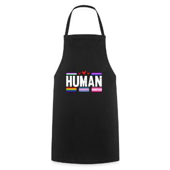 Human LGBT Pride Month Bisexual - Cooking Apron - black - Front - AI Model Male 185 dark (185cm)