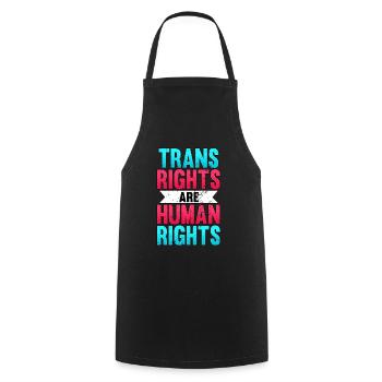 Les droits des personnes trans sont le mois de la fierté LGBT des droits de la personne - Tablier de cuisine - noir - Devant - AI Model Male 185 dark (185cm)