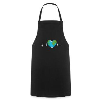 Earth Heartbeat Earth Day Anniversary Save Planet - Kochschürze - Schwarz - Vorne - AI Model Male 185 dark (185cm)