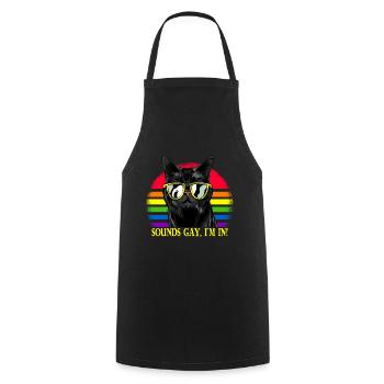 Sounds Gay I'm In LGBT Cat Pride Month - Kochschürze - Schwarz - Vorne - AI Model Male 185 dark (185cm)