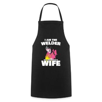 Welder Spruch Design for MetalWorkers - Cooking Apron - black - Front - AI Model Male 185 dark (185cm)