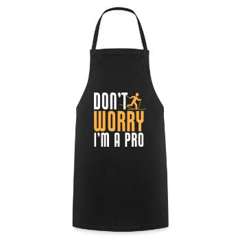 Cross-country biathlon cross-country skiers - Cooking Apron - black - Front - AI Model Male 185 dark (185cm)