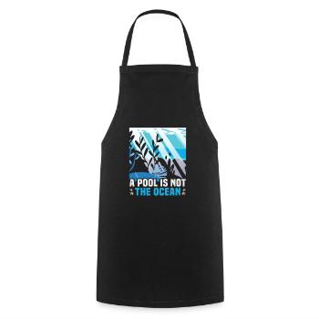 Beach holiday by the sea Design beach motif - Cooking Apron - black - Front - AI Model Male 185 dark (185cm)