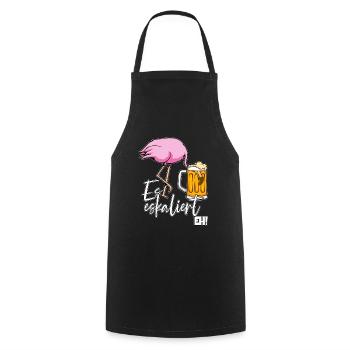 Es Eskaliert Eh Flamingo Bier Disko Festival - Kochschürze - Schwarz - Vorne - AI Model Male 185 dark (185cm)