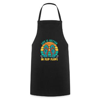 Beach holiday by the sea Design beach motif - Cooking Apron - black - Front - AI Model Male 185 dark (185cm)