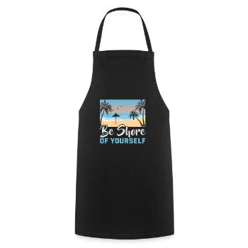Beach holiday by the sea Design beach motif - Cooking Apron - black - Front - AI Model Male 185 dark (185cm)