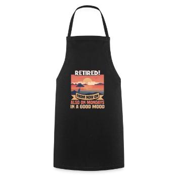 Retirement Gift idea Pensioner Work colleague - Cooking Apron - black - Front - AI Model Male 185 dark (185cm)