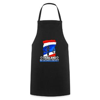 Thailand Beach Holiday by the Sea Design Beach Motif - Cooking Apron - black - Front - AI Model Male 185 dark (185cm)