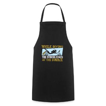Instructeur de conception de plongée sous-marine Snorkeling - Tablier de cuisine - noir - Devant - AI Model Male 185 dark (185cm)