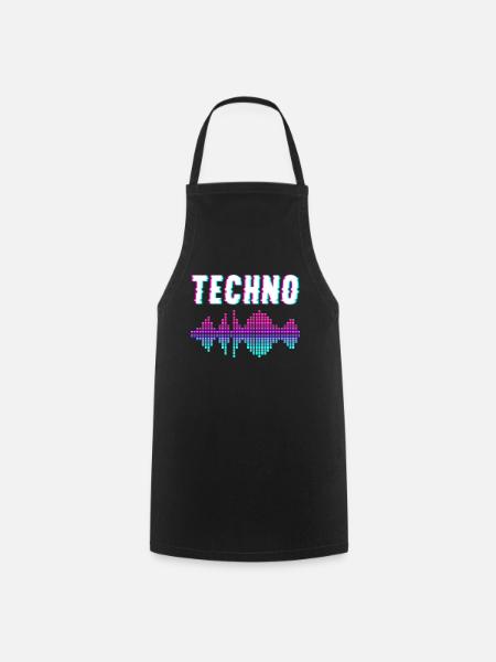 Techno Musik - Kochschürze - Schwarz
