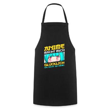 Anime Spruch Weeb Otaku - Kochschürze - Schwarz - Vorne - AI Model Male 185 dark (185cm)