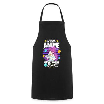 Anime Saying Weeb Otaku - Cooking Apron - black - Front - AI Model Male 185 dark (185cm)