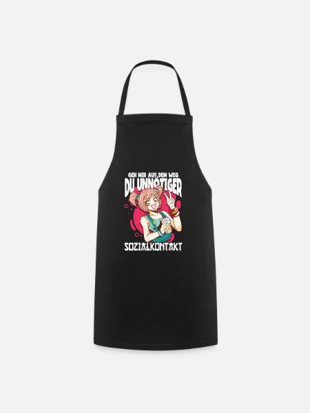 Anime Spruch Weeb Otaku - Kochschürze - Schwarz