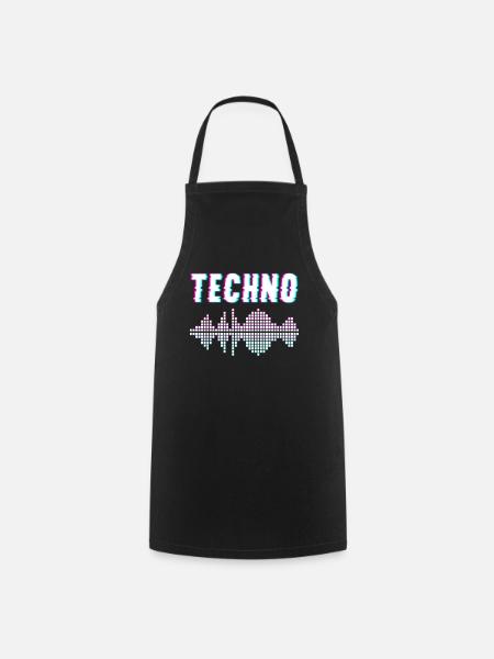 Techno Musik - Kochschürze - Schwarz