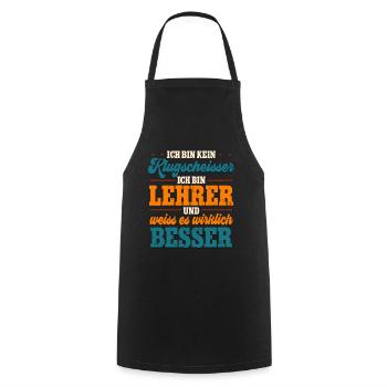 Lehrer Lehrerin Klassenlehrer - Kochschürze - Schwarz - Vorne - AI Model Male 185 dark (185cm)