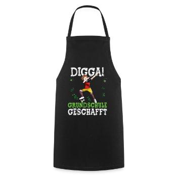 Grundschule Geschafft Fußball 6. Klasse - Kochschürze - Schwarz - Vorne - AI Model Male 185 dark (185cm)