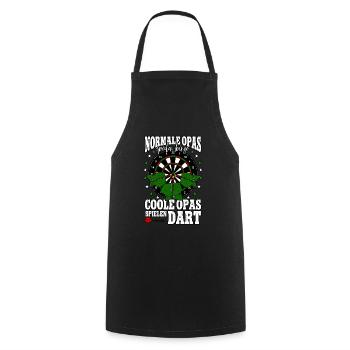 Dart Opa Darts Dartspieler - Kochschürze - Schwarz - Vorne - AI Model Male 185 dark (185cm)