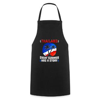 Thaïlande Beach Holiday by the Sea Design Beach Motif - Tablier de cuisine - noir - Devant - AI Model Male 185 dark (185cm)