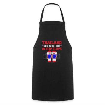 Thaïlande Beach Holiday by the Sea Design Beach Motif - Tablier de cuisine - noir - Devant - AI Model Male 185 dark (185cm)