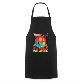 Thailand Beach Holiday by the Sea Design Beach Motif - Cooking Apron - black - Front - AI Model Male 185 dark (185cm)