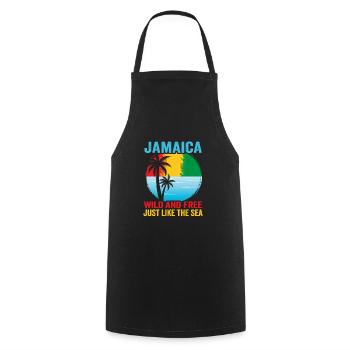 Jamaika Strandurlaub am Meer Design Strandmotiv - Kochschürze - Schwarz - Vorne - AI Model Male 185 dark (185cm)