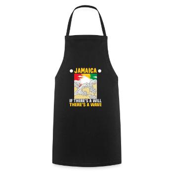 Jamaika Strandurlaub am Meer Design Strandmotiv - Kochschürze - Schwarz - Vorne - AI Model Male 185 dark (185cm)