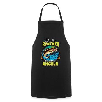 Angeln Angler Rentner - Kochschürze - Schwarz - Vorne - AI Model Male 185 dark (185cm)