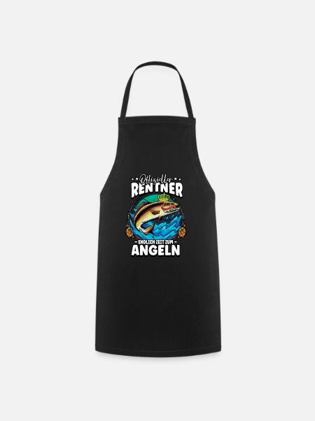 Angeln Angler Rentner - Kochschürze - Schwarz