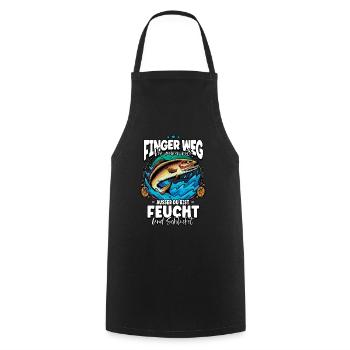 Finger Weg Von Meiner Rute Angeln Angler - Kochschürze - Schwarz - Vorne - AI Model Male 185 dark (185cm)