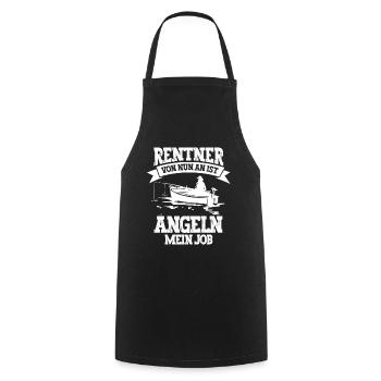 Angeln Angler Rentner - Kochschürze - Schwarz - Vorne - AI Model Male 185 dark (185cm)