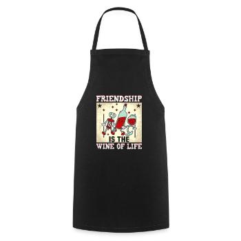 Friendship gift for good friend - Cooking Apron - black - Front - AI Model Male 185 dark (185cm)